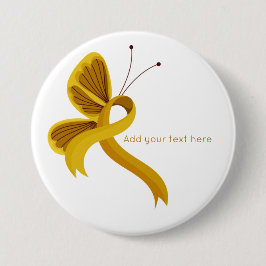 Schaltfläche "Gold Awareness Ribbon Butterfly" Button