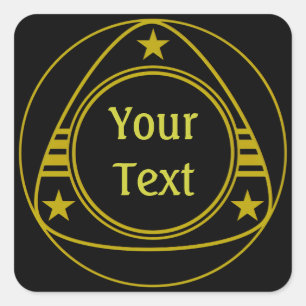 SCHALTFLÄCHE GOLD STARTEN + Ihr Text Quadratischer Aufkleber