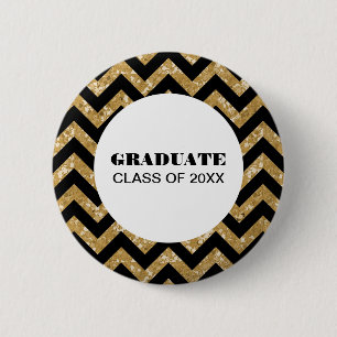 Schaltfläche "Gold Zickzack Glitzer Abschluss" Button