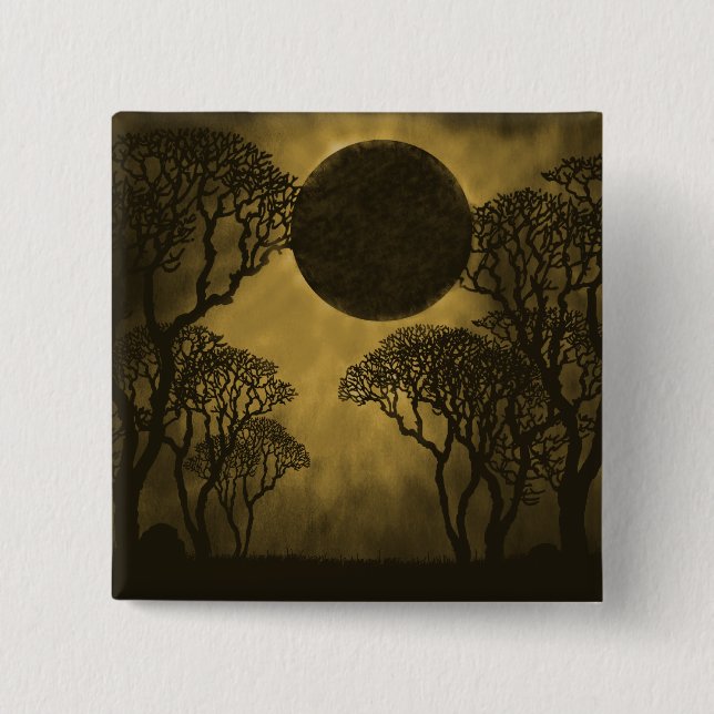 Schaltfläche Golden Dark Forest Eclipse Button (Vorderseite)