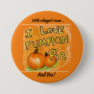 Schaltfläche, Grafik "I Liebe Kürbiskuchen" Button