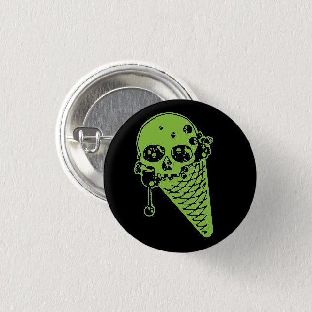 Schaltfläche "Green Giison Ice Creme Cone" Button (Vorne & Hinten)