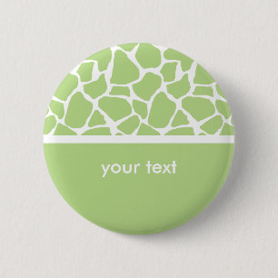 Schaltfläche "Green Giraffe Print Customizable" Button