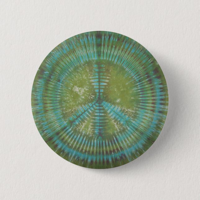 Schaltfläche "Green Peace Sign Gefärbte Krawatte"  Button (Vorderseite)
