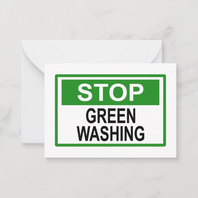 Schaltfläche "Greenwaschen" beenden Mitteilungskarte (Vorderseite)