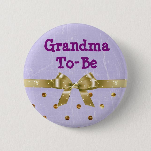 Schaltfläche "Großzügiger Lavendel und Gold-Baby-D Button (Vorderseite)