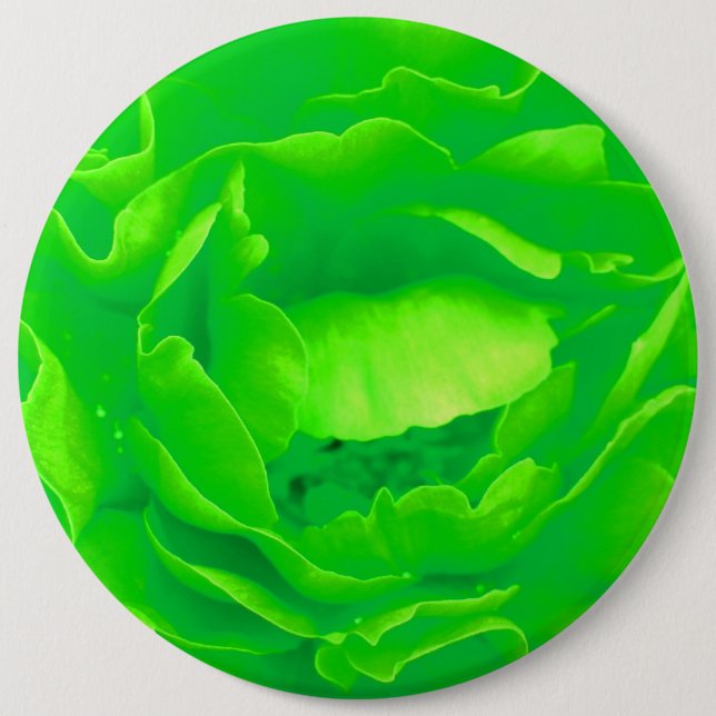 Schaltfläche "Grüne Rose" - Anpassbar Button (Vorderseite)