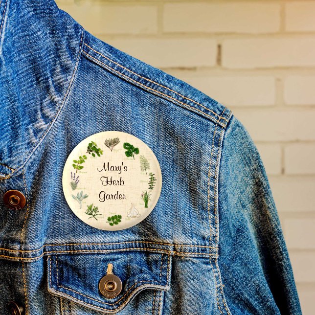 Schaltfläche "Herbengarten anzeigen" Button (Show off Your Herb Garden Button. Personalize with your custom text. Fragrant, flavorful herbs.)