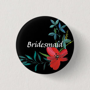 Schaltfläche "Hochzeitrote Blume" Button