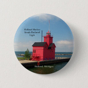 Schaltfläche Holland Harbour South Pierhead Light Button