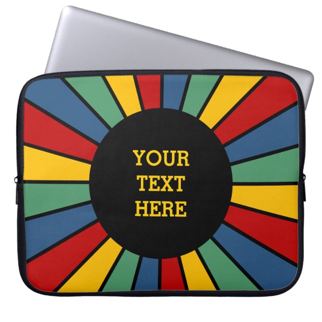 SCHALTFLÄCHE I + Foto, Text, Monogramm Laptopschutzhülle (Vorderseite)