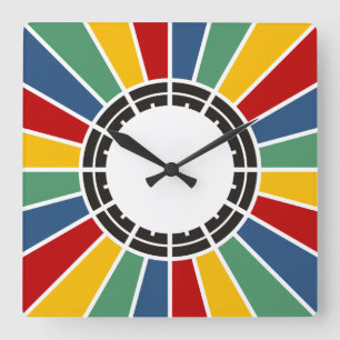 SCHALTFLÄCHE I + Foto, Text, Monogramm Quadratische Wanduhr