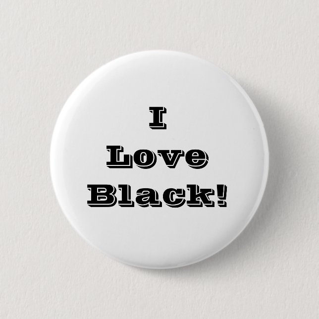 Schaltfläche I Liebe Schwarz Button (Vorderseite)