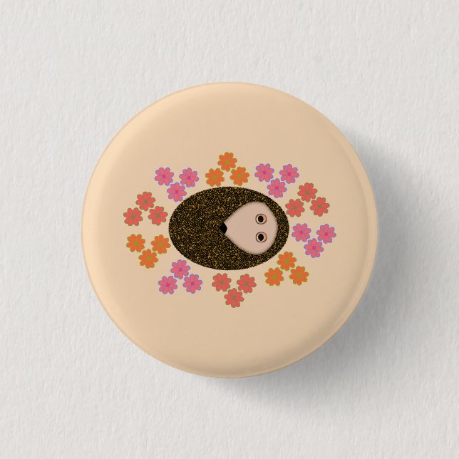 Schaltfläche "Igel und Blume" Button (Vorderseite)