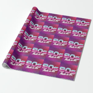 Schaltfläche im 80er geschenkpapier