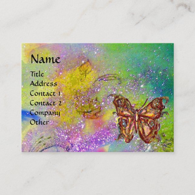 SCHALTFLÄCHE IN GOLD GELBEN LILA GRÜNEN GLITZERN VISITENKARTE (Vorderseite)