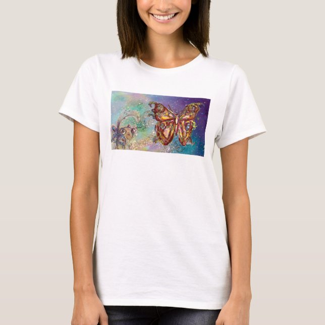 SCHALTFLÄCHE IN GOLDEN GLITZERN T-Shirt (Vorderseite)