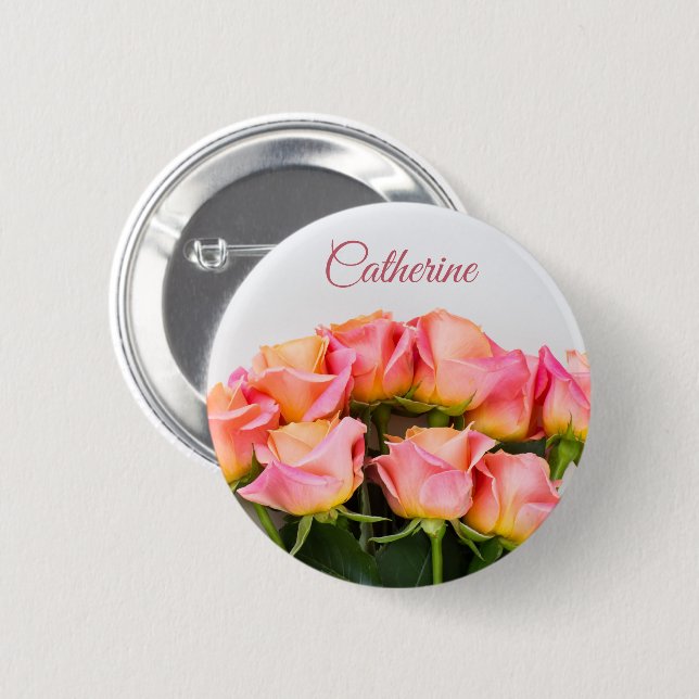 Schaltfläche individuelle Name-Rose Button (Vorne & Hinten)