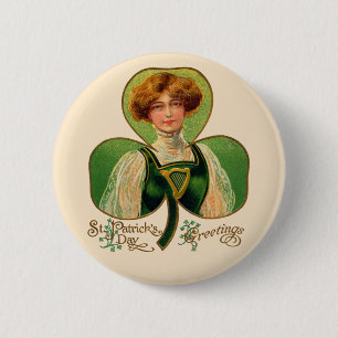 Schaltfläche "Irish Lass St. Patrick's Day" Button