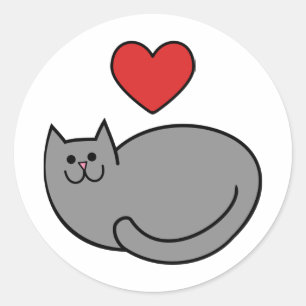 Schaltfläche Katzen Liebe Runder Aufkleber