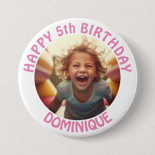 Schaltfläche Kindergeburtstag Foto mit Name und Al Button