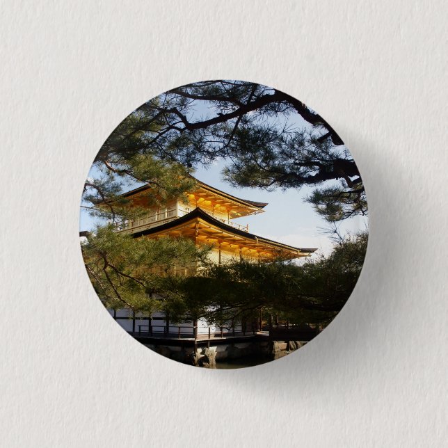 Schaltfläche Kinkakuji (Goldener Pavillon) Button (Vorderseite)