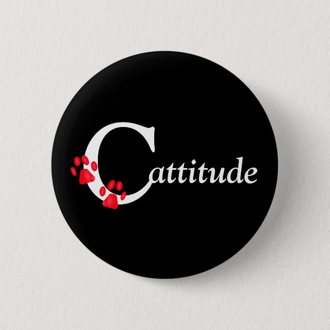 Schaltfläche "Kitty Paws Cattitude" Button (Vorderseite)