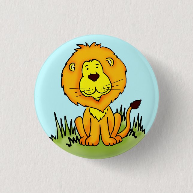 Schaltfläche Leo Lion süße Tier Button (Vorderseite)