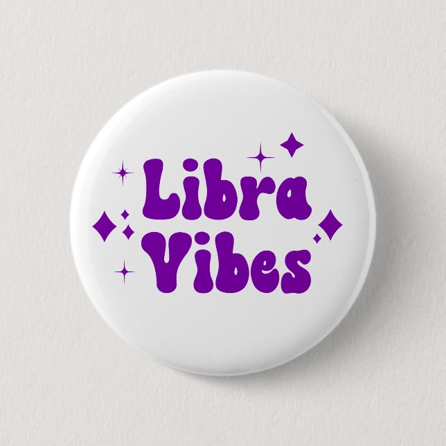 Schaltfläche "Libra Vibes Zodiac Astrologie Lila S Button (Vorderseite)
