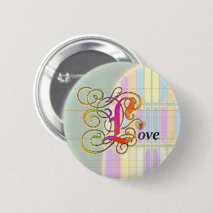 Schaltfläche Liebe mit festgehaltenem Glasfenster Button
