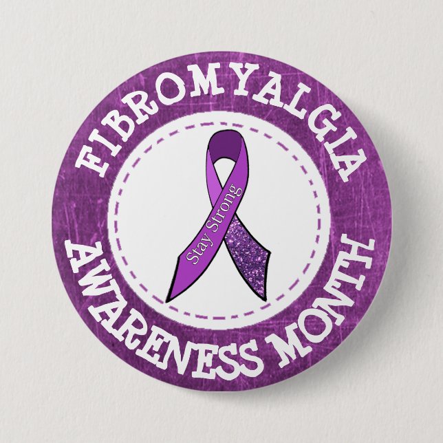 Schaltfläche "lila Fibromyalgie-Aufklärung Monat" Button (Vorderseite)