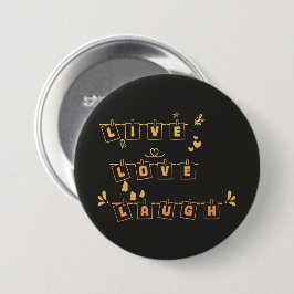 Schaltfläche "Live-Liebe lachen" Niedlichen Notedr Button