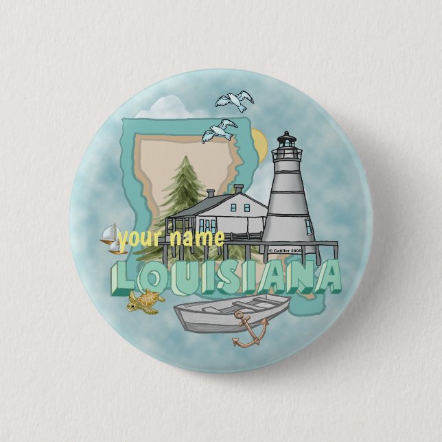 Schaltfläche Louisiana Lighthouse Button (Vorderseite)