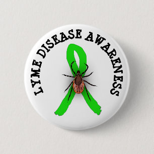 Schaltfläche "Lyme Disease Awareness Deer Tick Rib Button