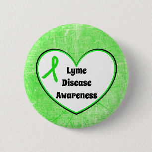 Schaltfläche "Lyme Disease Awareness Ribbon Heart" Button