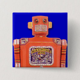 Schaltfläche "Machine Man Toy Robot Square" Button