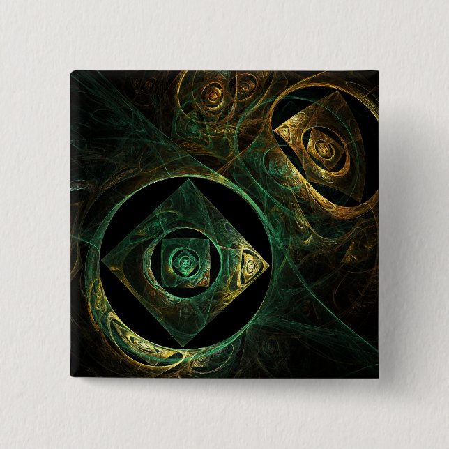 Schaltfläche "Magische Vibrationen Abstrakte Kunst Button (Vorderseite)
