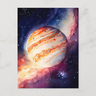 Schaltfläche "Majestic Watercolor Jupiter Art" Postkarte