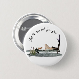 Schaltfläche "Mermaid On Boat Dock" für das Button