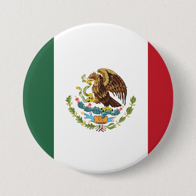 Schaltfläche "Mexico Flag Design"-Button Button (Vorderseite)
