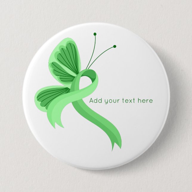 Schaltfläche "Minze Awareness Ribbon Butterfly" Button (Vorderseite)