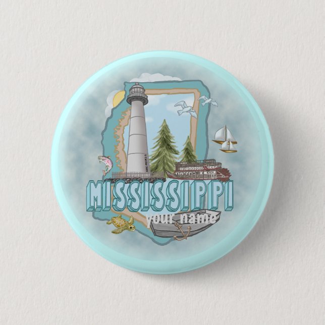 Schaltfläche "Mississippi-Leuchtturm-Button" Button (Vorderseite)