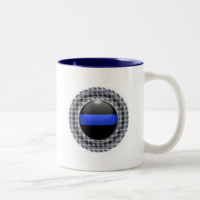 Schaltfläche mit blauer Linie und Gerahmte Schaltf Zweifarbige Tasse (Rechts)