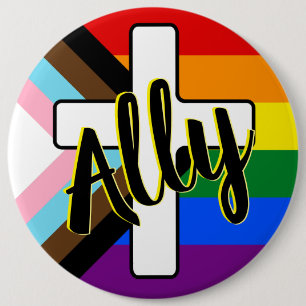 Schaltfläche "Mit dem Progress-Pride-Flag überspri Button