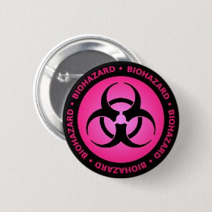 Schaltfläche mit der rosa Biogefährdung Button