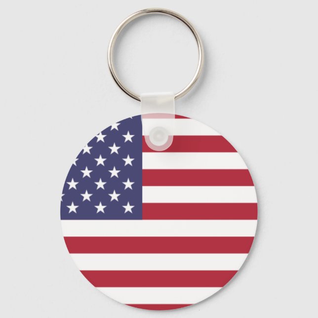 Schaltfläche mit der US-Flagge für weiß und blau Schlüsselanhänger (Vorderseite)