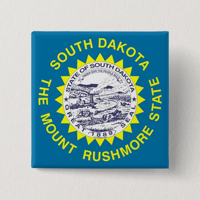 Schaltfläche mit Flagge in South Dakota Button (Vorderseite)