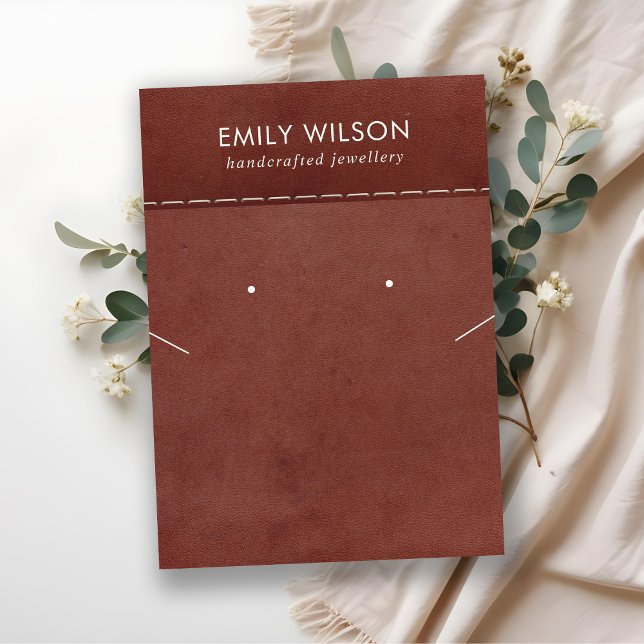 SCHALTFLÄCHE MIT ROTER LEDERTEXTURE-SCHEIBE VISITENKARTE (Von Creator hochgeladen)