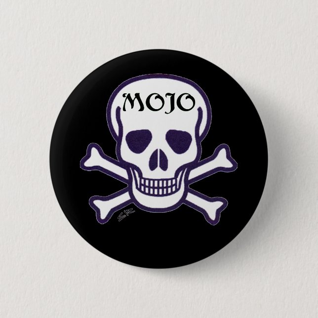 Schaltfläche Mojo Skull Schwarz Button (Vorderseite)