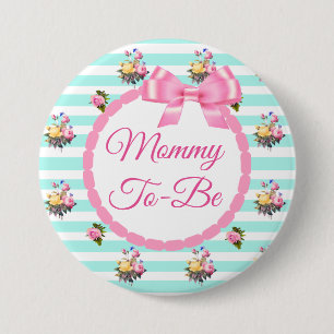 Schaltfläche Mommy to be Floral Chic Rose Button